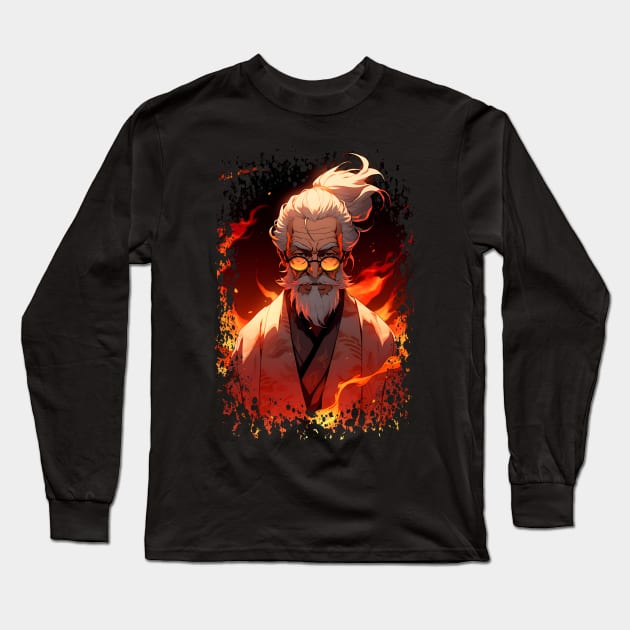 Wise Old Japanese Sensei - Anime Shirt Long Sleeve T-Shirt by KAIGAME Art